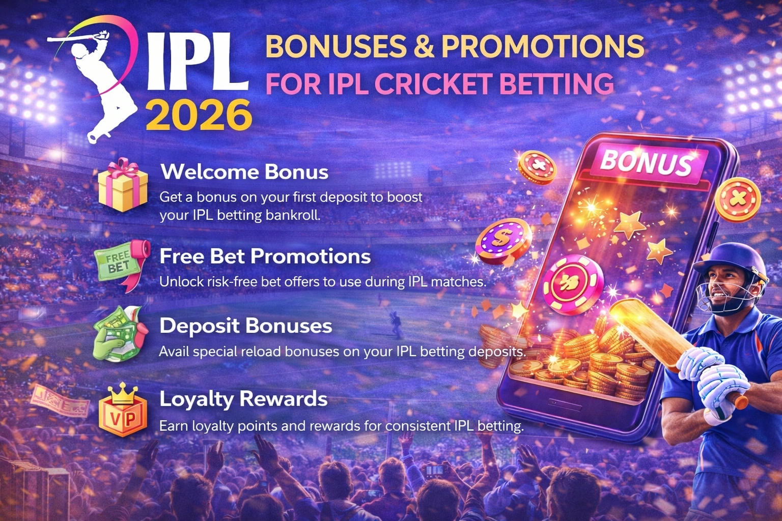 Bonuses & Promotions for IPL Cricket Betting 2026