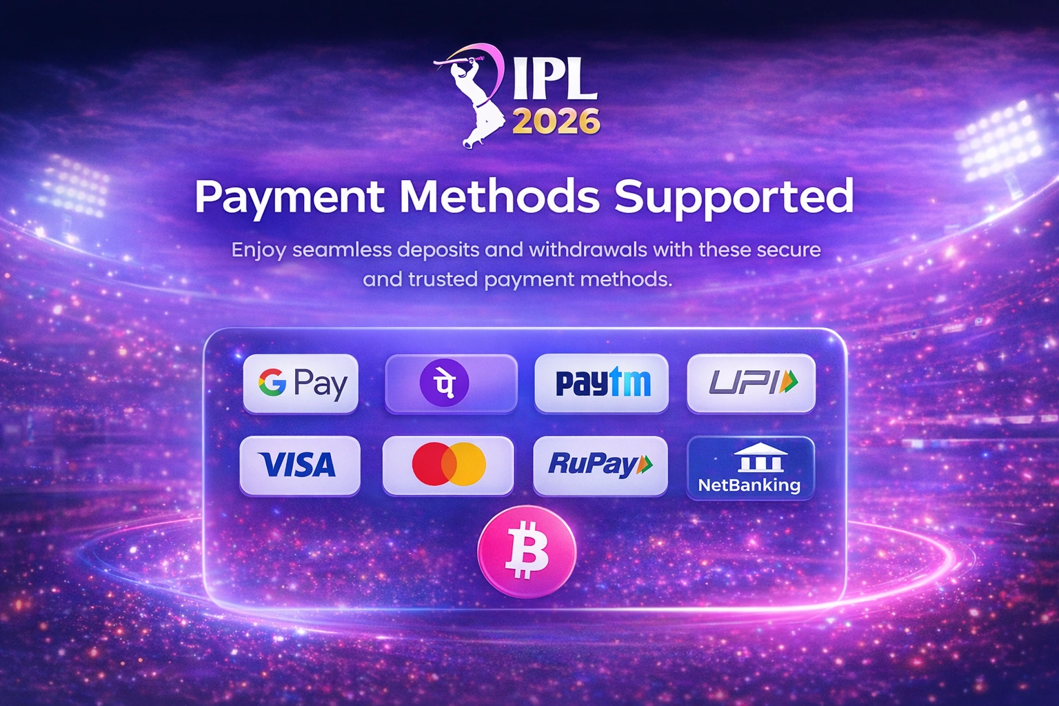 Payment Methods Supported for IPL Cricket Betting