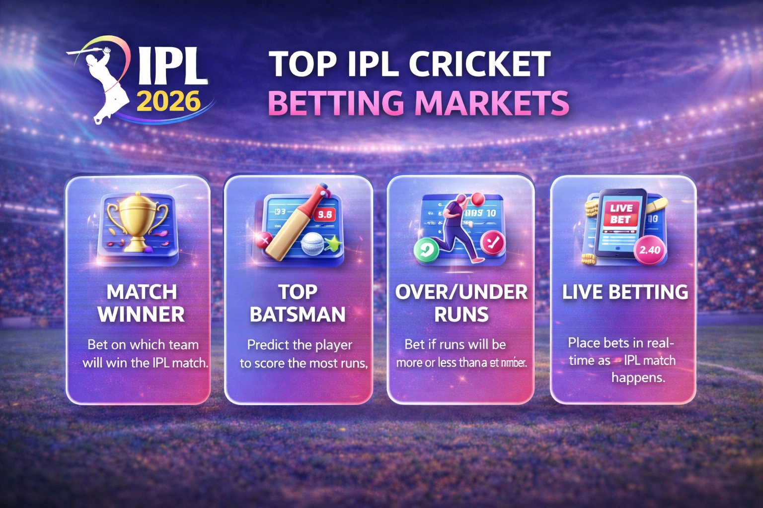 Top IPL Cricket Betting Markets 2026 Infographic