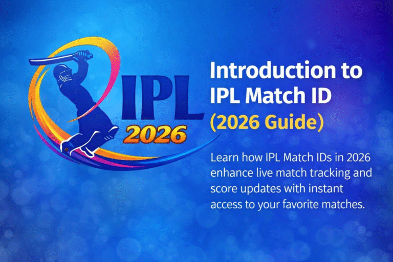IPL Match ID 2026 introduction with IPL logo and cricket theme