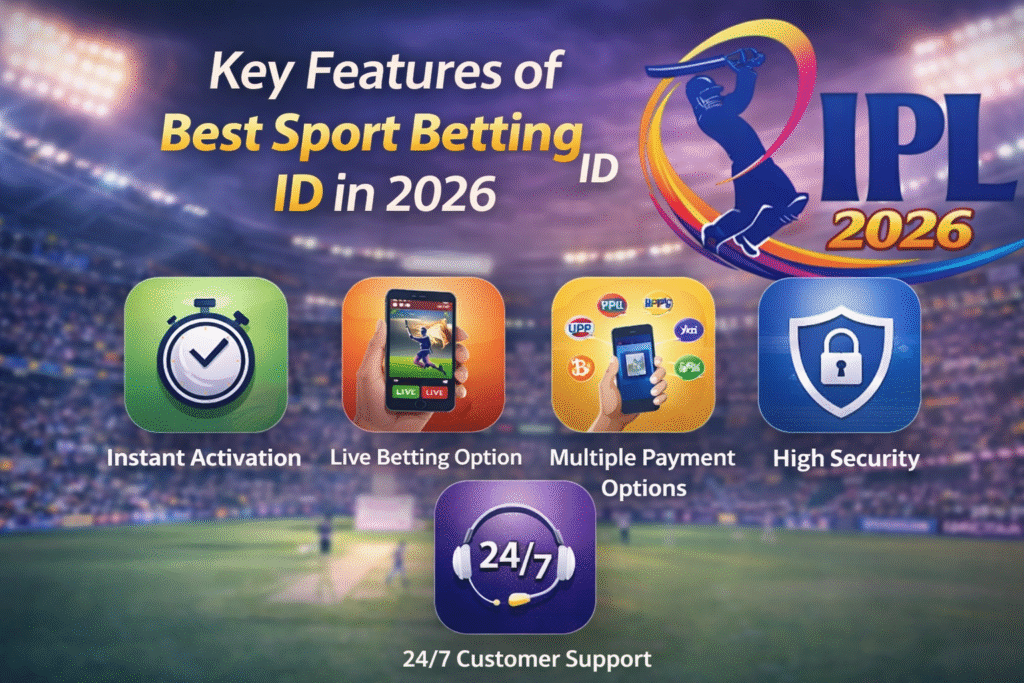 Key features of Best Sport Betting ID IPL 2026 with live betting, secure payments, and fast withdrawal options